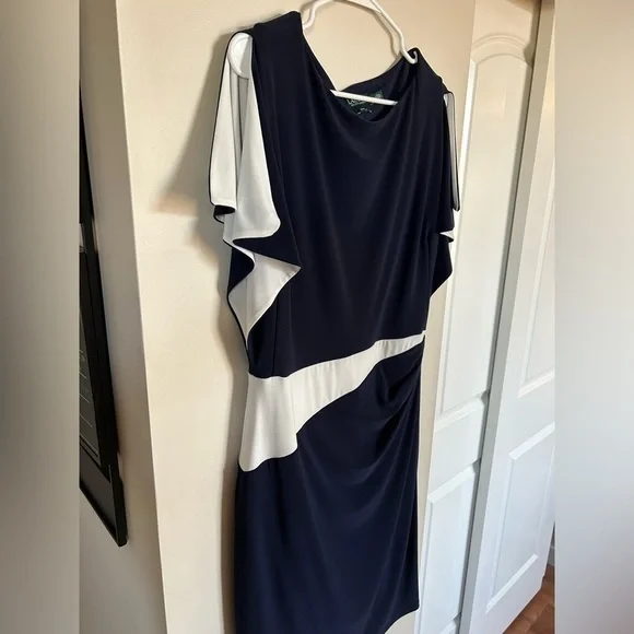 LAUREN Ralph Lauren blue & white Jersey Shift Dress - Picture 2 of 7